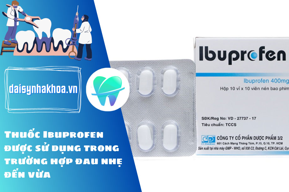 Thuốc Ibuprofen được sử dụng trong trường hợp đau nhẹ đến vừa.